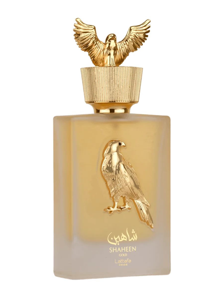Frasco de Shaheen Gold de Lattafa Pride